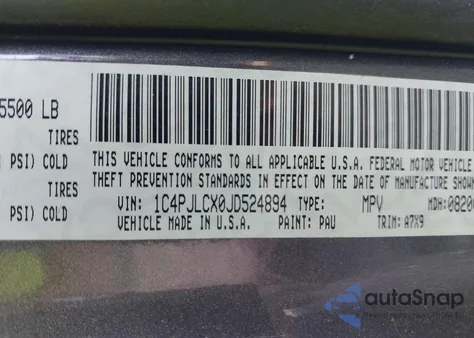 2018 Jeep Cherokee Latitude Fwd из США, поврежденный, VIN 1C4PJLCX0JD524894